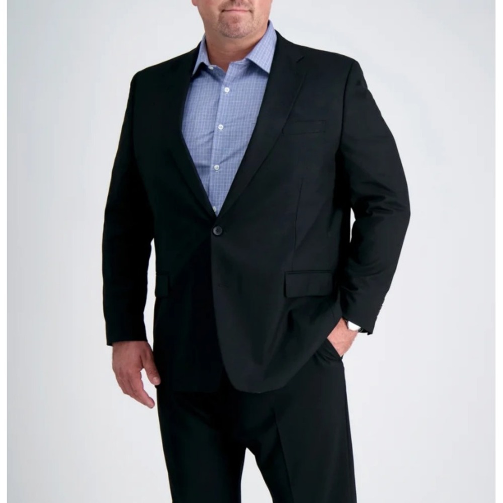 Haggar Mens Big & Tall Premium Stretch Suit Jacket Dark Navy 52R